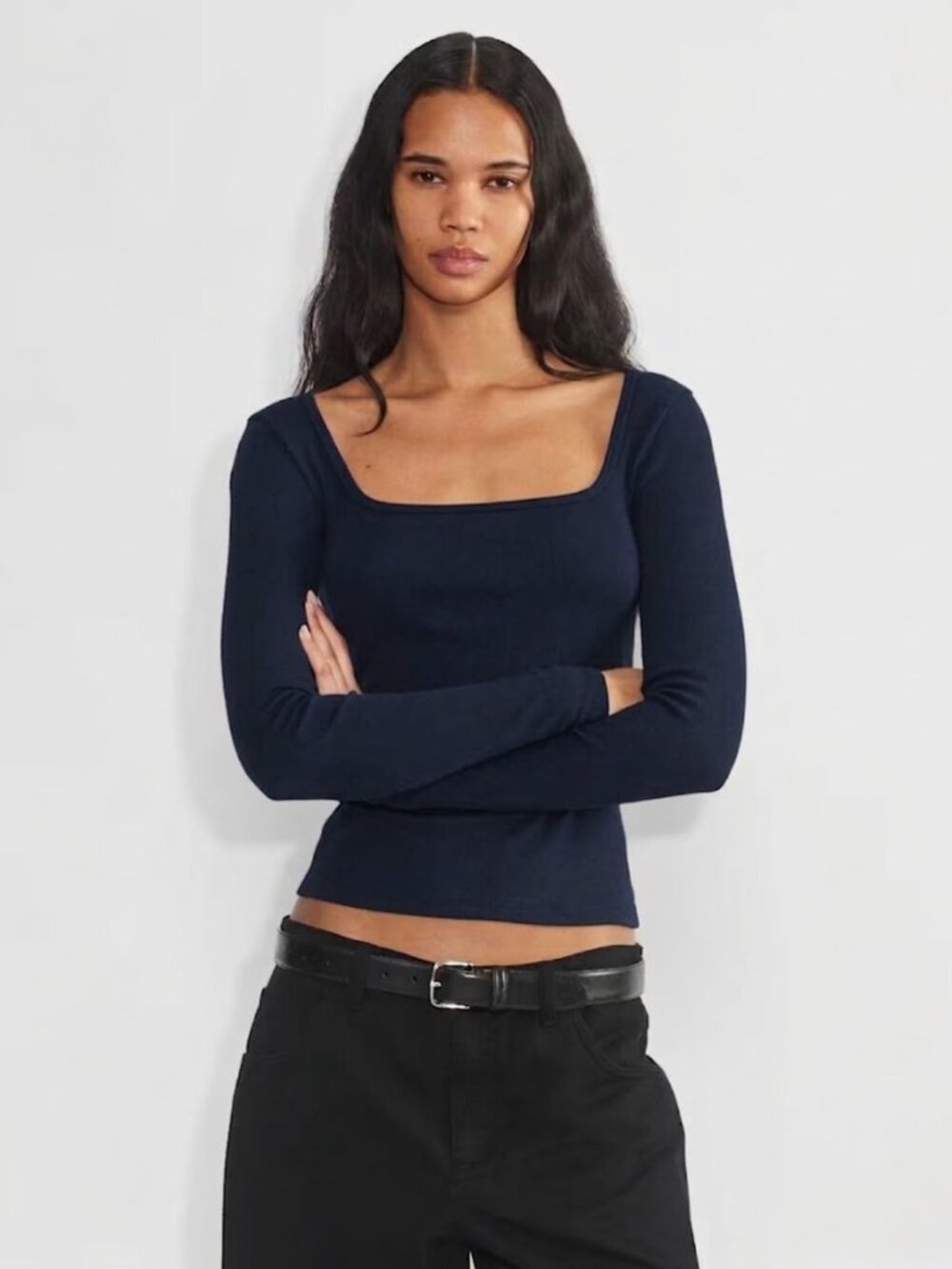 Aritzia Tna HomeStretch Rib Squareneck Longsleeve